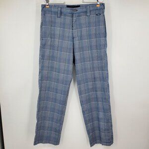 Oakley Blue Plaid Men's Straight Performance Golf Pants Size 32